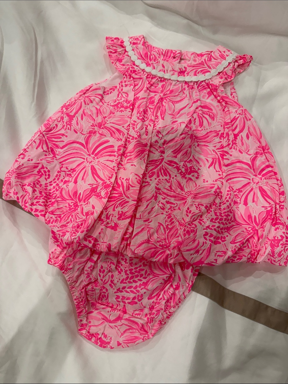 Lily Pulitzer - 3-6 M - Tropical Pink Floral Baby Bubble Romper